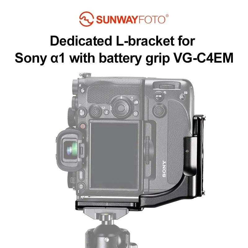 SUNWAYFOTO PSL-a1G L Bracket for Sony a1 with Battery Grip VG-C4EM Quick Release Plate Arca Swiss RR
