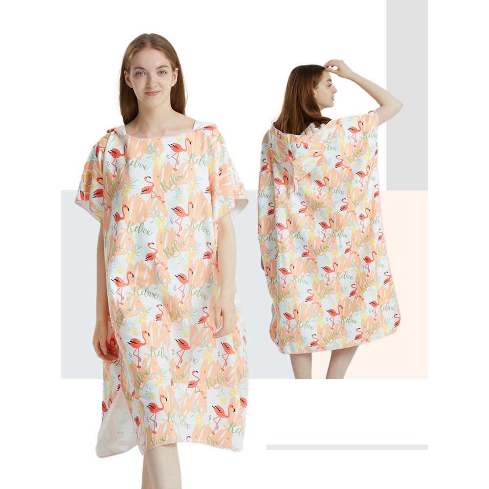 Surf Poncho Towel Poncho Quick-Dry Towel Hoodie Microfiber Beach Robe Changing Poncho Swim Towel Bea