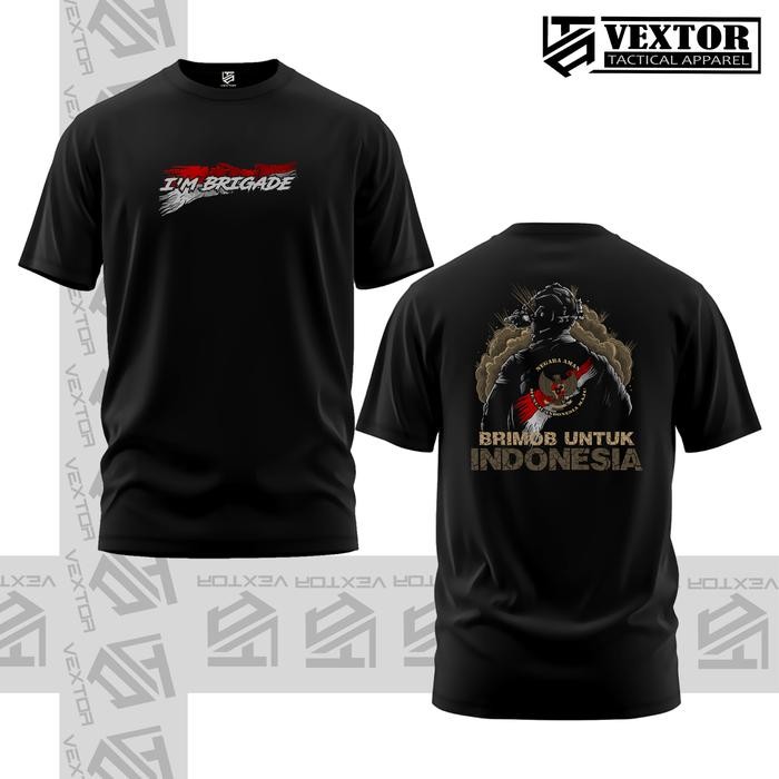 XPW4  Baju Kaos Tactical Brimob Untuk Indonesia Katun Combed 24S Premium