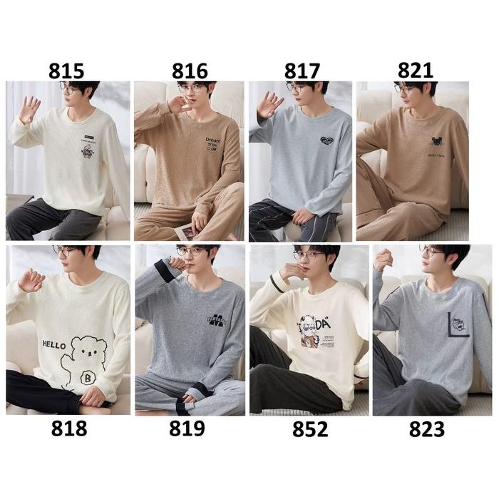 Piyama Pria Baju Tidur Pria Fashion Polos Navy