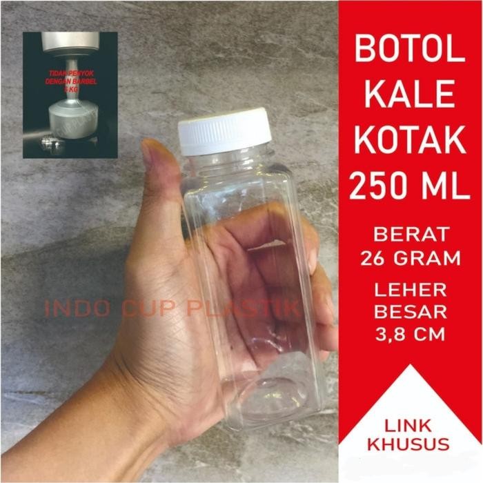 (Expert) Botol Kale Kotak 250 ml Tebal / Botol Plastik Kale 250 ml Tebal (26gr)