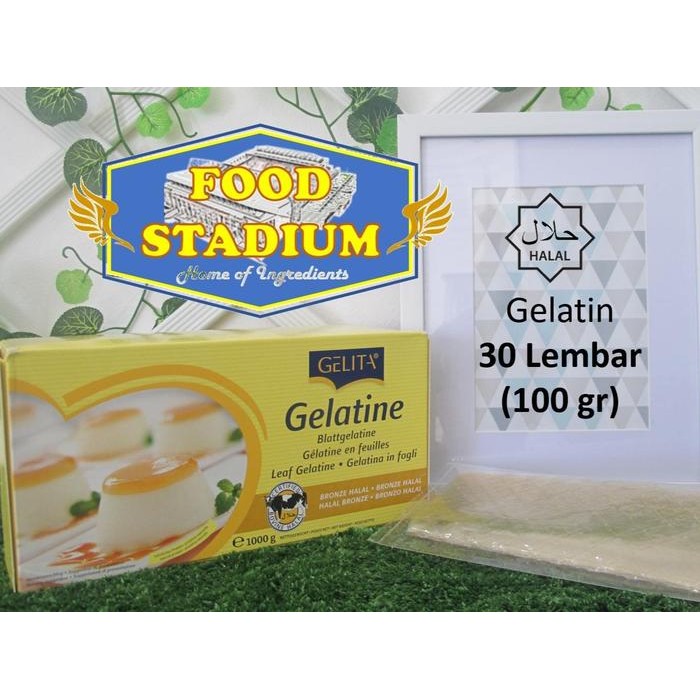 

(Rnd) - Gelatin Sheet Halal By Gelita, 100 Gr / 30 Lembar