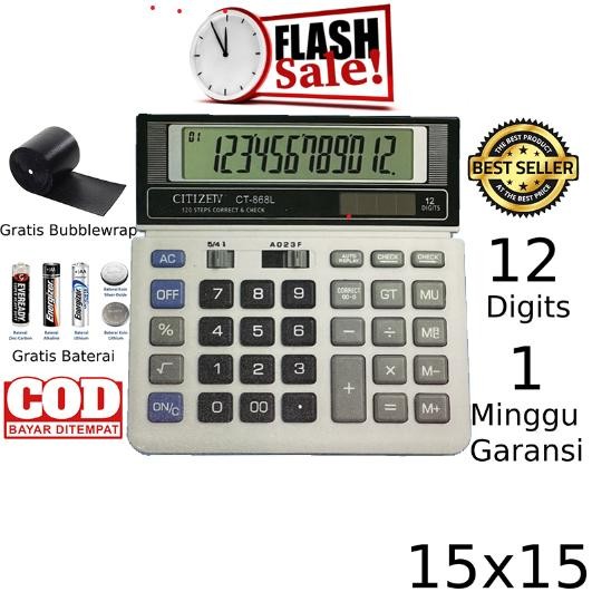 

(Gln) - Kalkulator Citizen 12 Digit - Calculator Citizen Sdc-868L