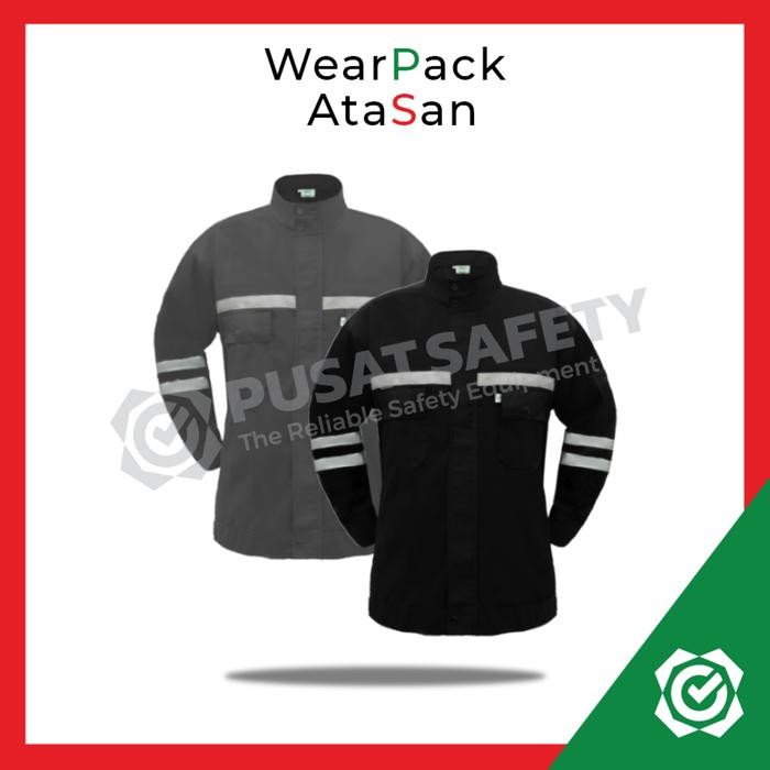 Jaket Wearpack Safety Baju Seragam Kerja Lengan Panjang IMJ Hitam Pria
