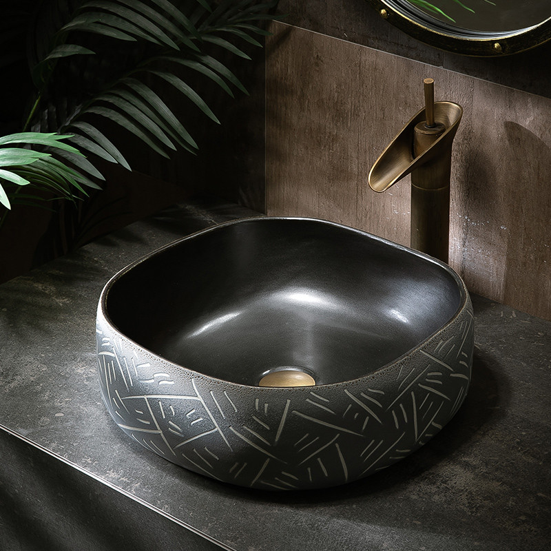 Jingdezhen Ceramic Art Washbasin Pedestal Basin Set Bathroom Pedestal