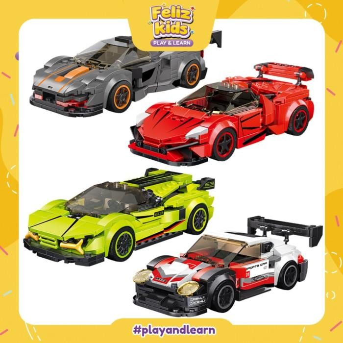 FELIZKIDS LG30 Mainan lego brick mobil balap kereta F1 BESAR FAMOUS CA