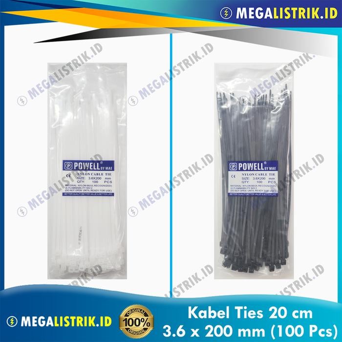 

Best Item! Powell Kabel Ties 20 CM / Cable Ties 3.6 x 200 MM ( 100 Pcs ) Murah