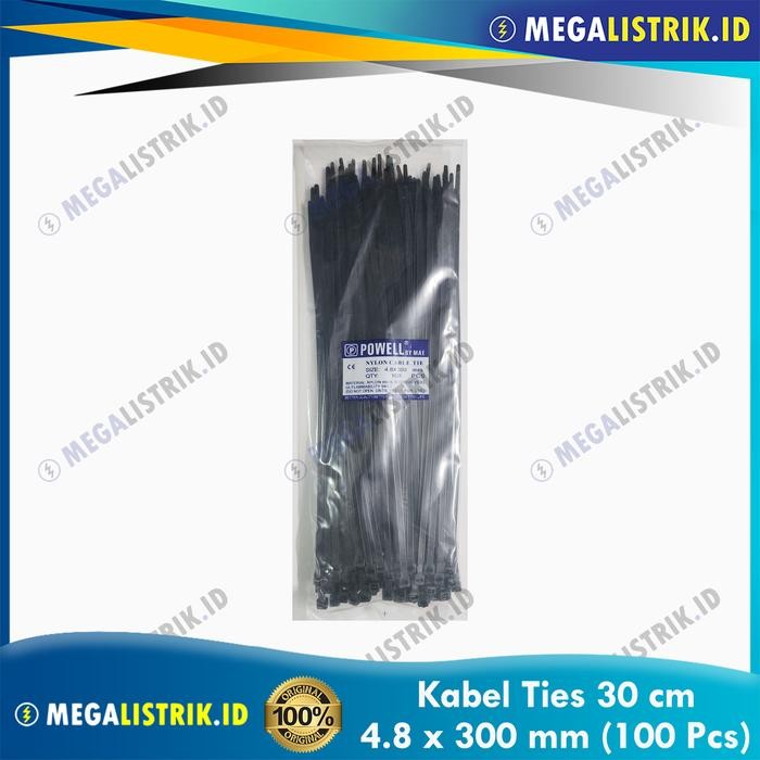 

New Arrival Powell Kabel Ties 30 CM Hitam (100 Pcs) / Cable Tie 4.8 x 300 MM Black Low Price