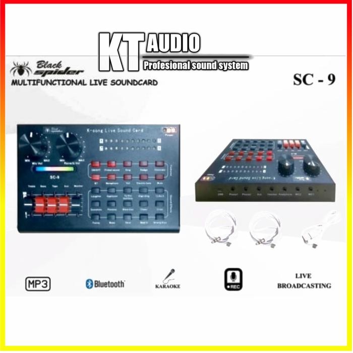 BestSeller live sound card v9 Black Spider multifungsional