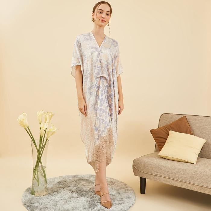 Nayara Dress Batik Anneta / Batik Viscose / Batik Viscose Wanita Motif Baju Midi Brokat Tunik *