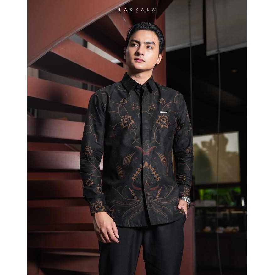 Laskala Batik Premium Haikal Kemeja Batik Pria Slimfit Lengan Panjang *