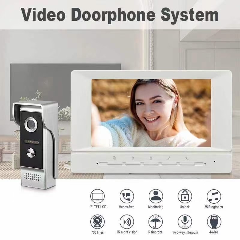 SmartYIBA 7 Inch Video Door Phone Wired Color Video Door Bell Home