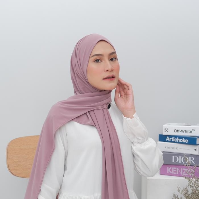 SURCA Pashmina Instant New Normal Nuna - Winonamodest. Pashmina Jersey Dengan Inner Lubang