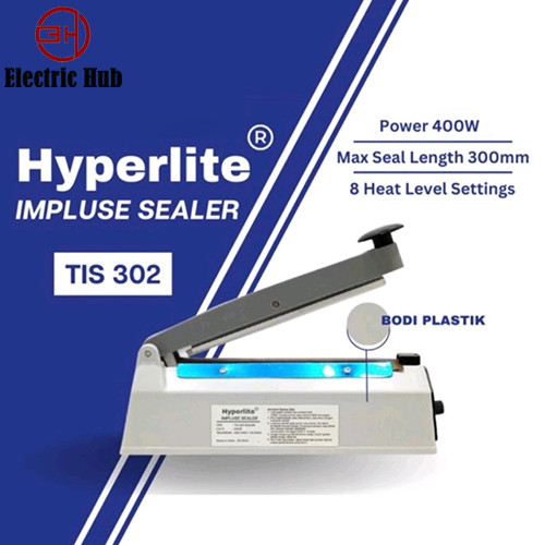 E-Hub HYPERLITE TIS 302 Mesin Lem Plastik Sealer Impluse Sealer Body Plastik Ukuran 30cm