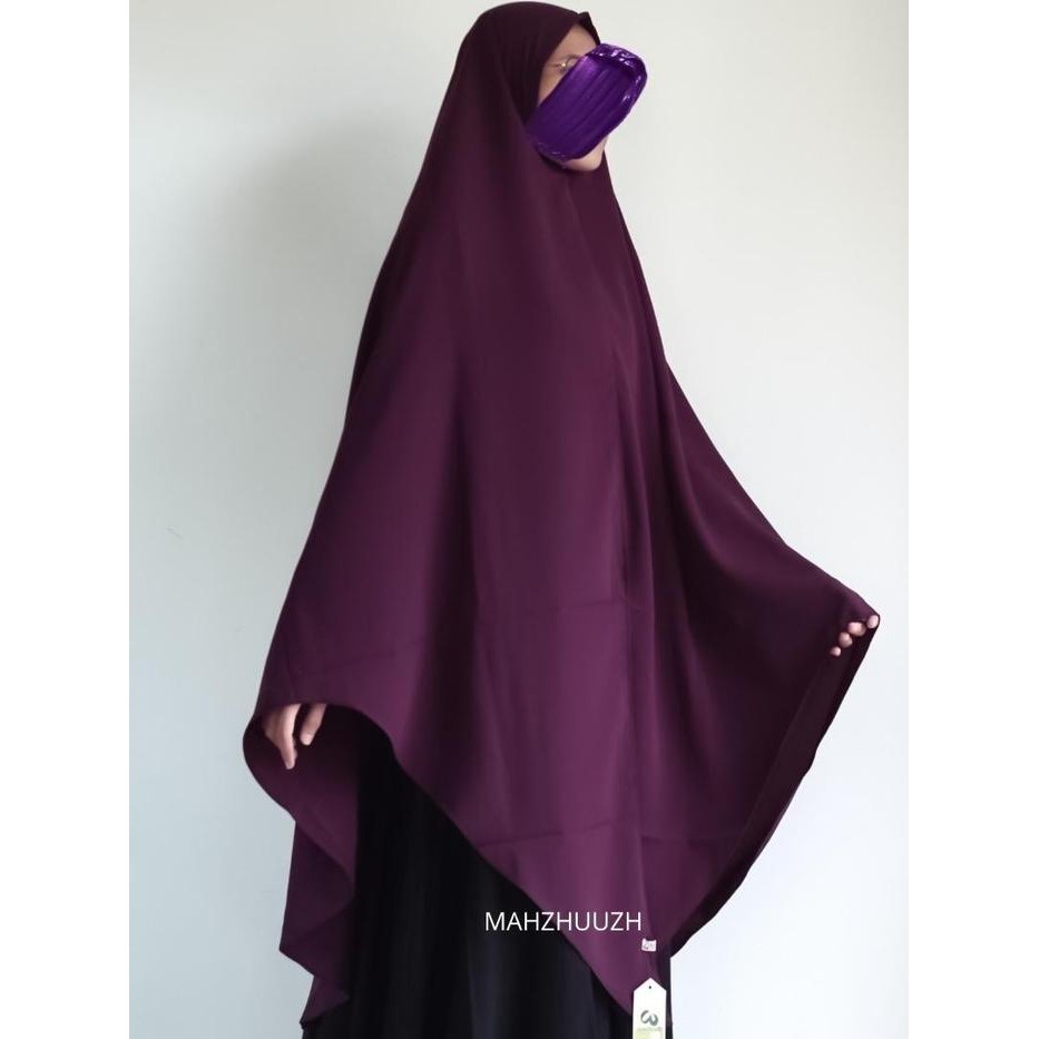 SURCA Yuraz Non Pad Cutting V Khimar Wolfis Premium Jumbo Mahzhuuzh Hitam Kerudung Bergo