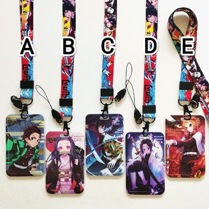 

Demon Slayer Anime ID Card Holder Lanyard 4 Kimetsu no Yaiba Tanjirou Nezuko Giyuu Shinobu Rengoku