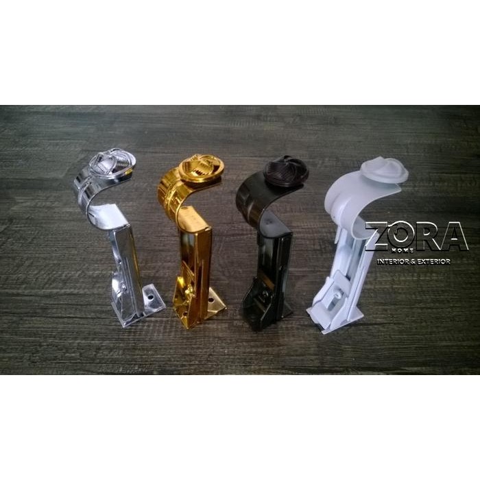 PREMIUM Bracket rollet tozan/ pegangan tiang gorden/ kaki rel tozan gorden