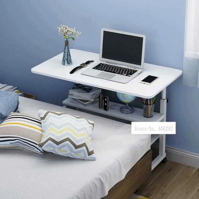 Grosir Meja Dorong Roda Pasien Kamar Tidur Laptop Komputer Standing Sofa Desk Termurah