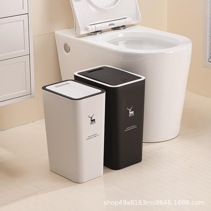 PREMIUM Tempat Sampah Plastik Tertutup Minimalis Tempat Sampah Dengan Klik Otomatis Kotak Sampah