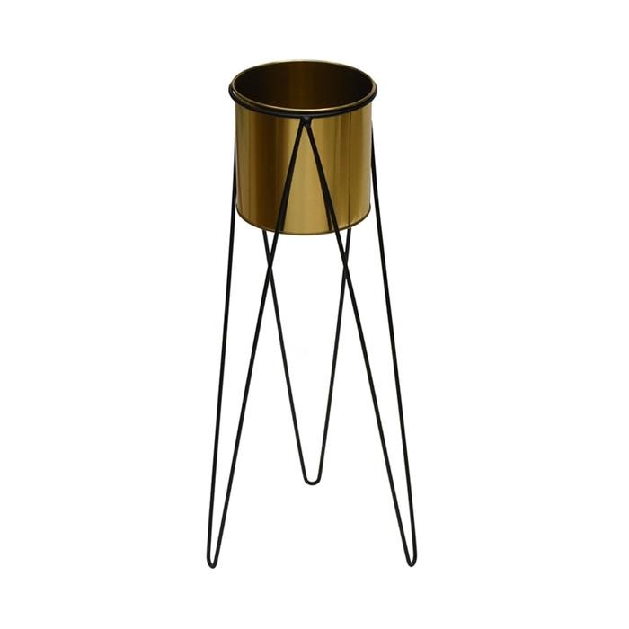 PREMIUM INFORMA POT TANAMAN DENGAN STAND 22X60 CM - GOLD