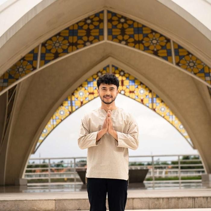 Turki Kemeja Koko Linen V-neck Lengan 7/8 BYBLANK Kemeja Koko Soft Cotton Linen Pria