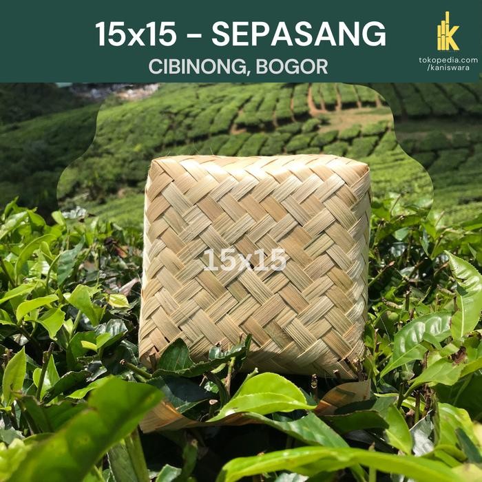 PREMIUM Besek Bambu Ukuran 15x15 cm Wadah Anyaman Lokasi Bogor