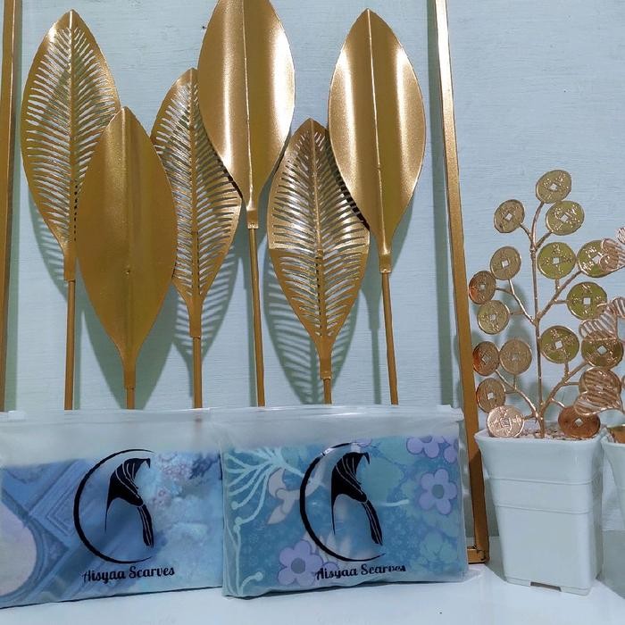 (Expert) Hijab Segiempat Motif Seri Warna Biru/Blue/Blue Sky/Navy