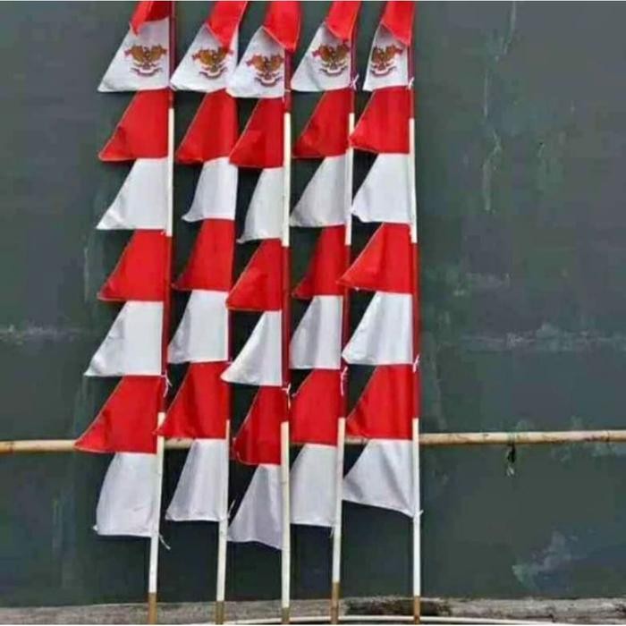 

(Allthebest) Bendera umbul umbul 2,8 meter merah putih garuda 8 mata - Garuda Stand