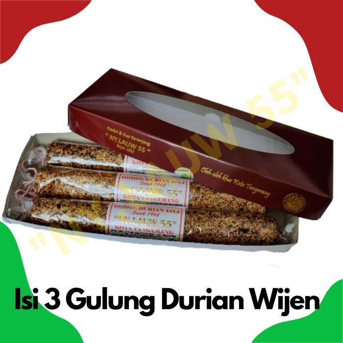 

OR6T Dodol Durian Wijen Asli Ny.Lauw55 Paket Isi 3