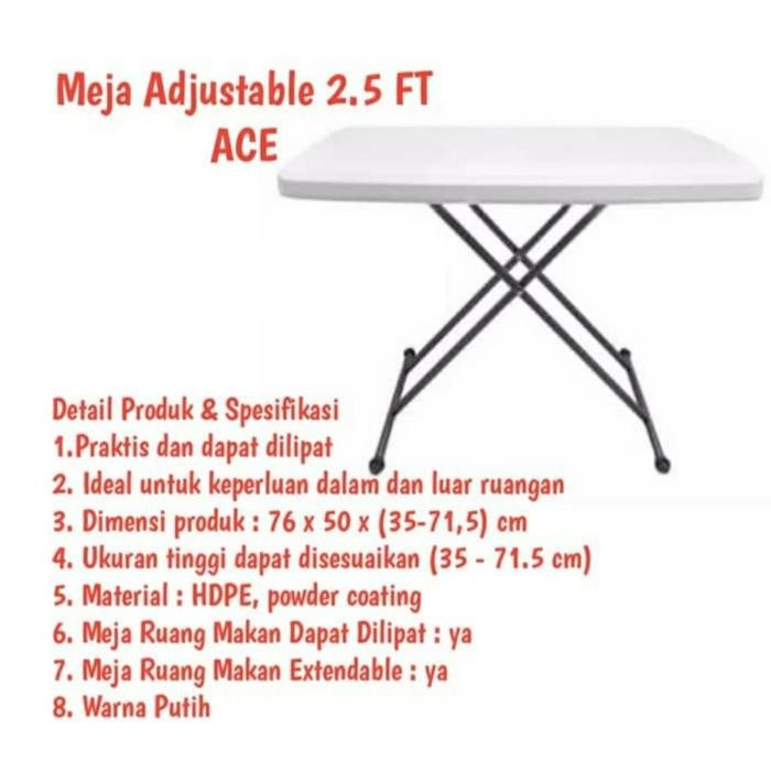 2E7A Meja Lipat Ace Hardware Kualitas Premium Meja Kasur Meja Makan