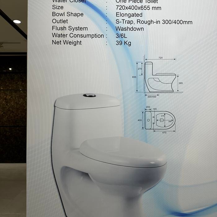 CLOSET / KLOSET / TOILET DUDUK KIA HANSA 9001 ONE PIECE