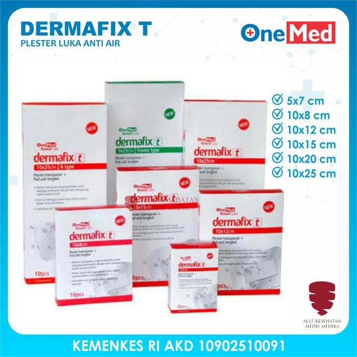 TERBARU Dermafix T Onemed Plester Luka Sesar Anti Air Bening Alat Pertolongan Plaster Transparan