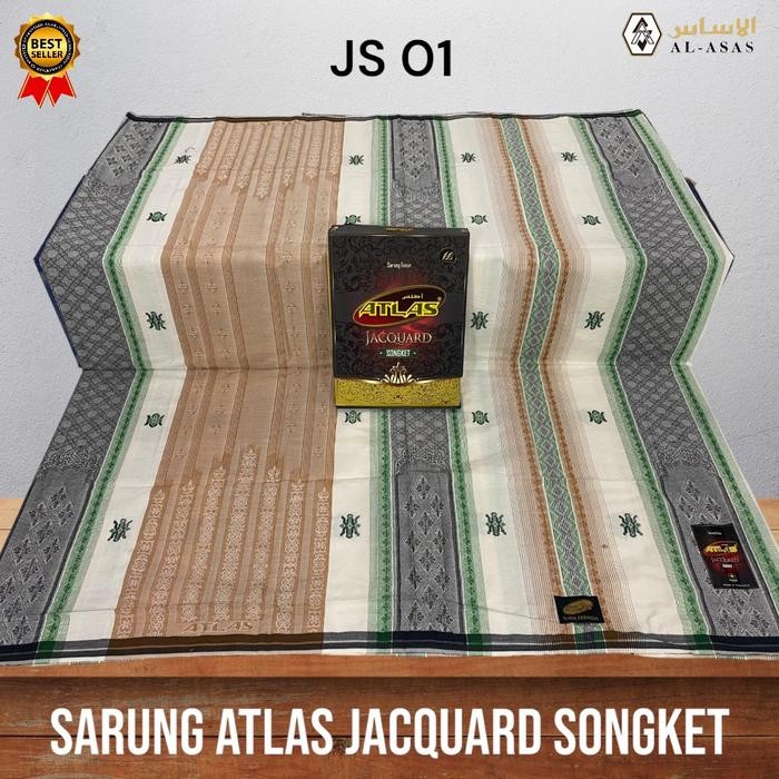 TERMURAH AL ASAS Sarung ATLAS JAQUARD SONGKET GOLD READY STOCK