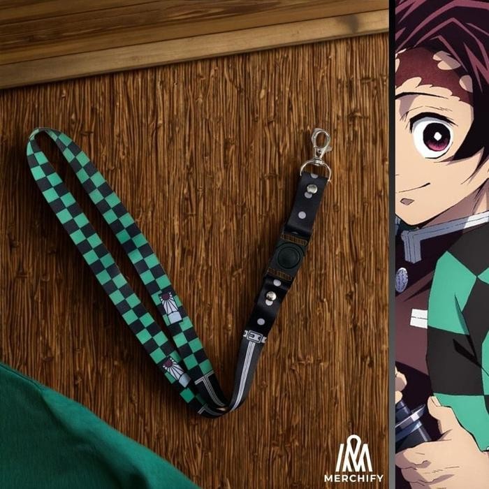 

ORIGINAL Lanyard TANJIRO Demon Slayer Anime MerchseTali ID Card & Vape READY STOCK