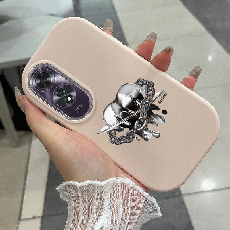 Casing Hp Untuk OPPO A60 Case Casing pola Rantai kepribadian Kasing HP Kesing bulat gemuk Silikon So