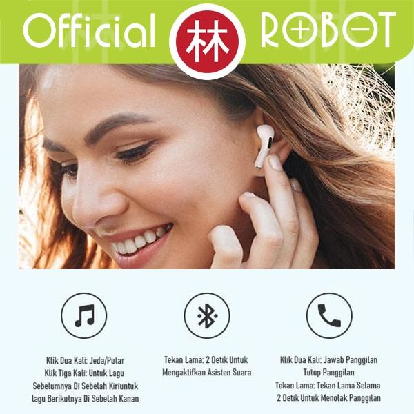 ROBOT T50 AIRBUDS WIRELESS BLUETOOTH HEADSET EARPHONE TWS EARPHONE