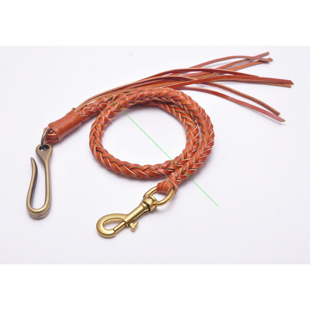 24" Handcraft Handmade Leather Braided Chain for Wallet Biker Trucker Motorcycle Rider Leather Walle