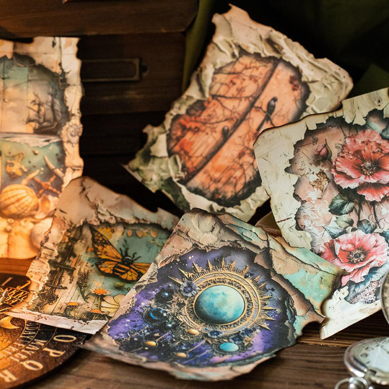 

6 styles 30pcs/pack Broken Illusions Series Material Paper Fantasy Theme Art DIY Handbook