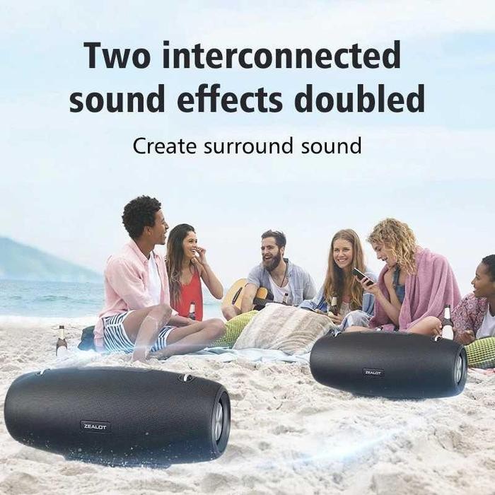 ZEALOT Portable Bluetooth Speaker Outdoor Waterproof - S67 [Hitam]