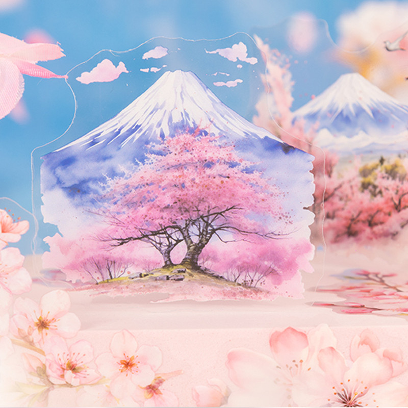 

6Style 20Pcs/bag Cherry Blossom Theme Sticker Pack DIY Handbook Decoration Scrapbook Phone