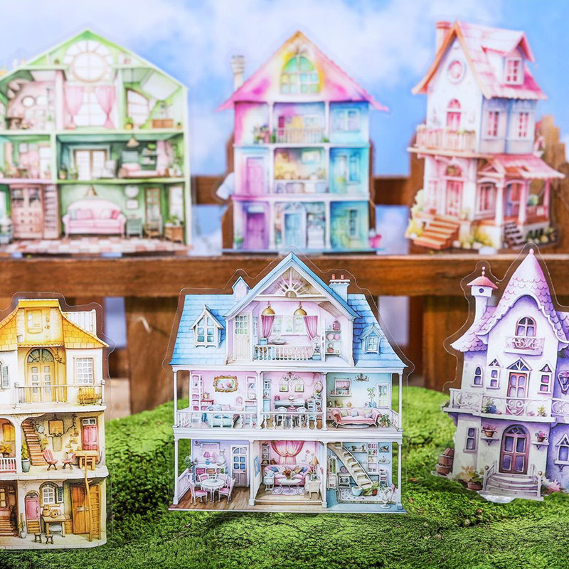 

1Style 30Pcs/bag Dreamy Cabin Theme Scene Stickers Creative Handbook Stickers DIY