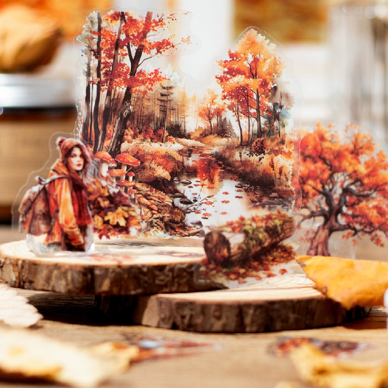 

2Style 45Pcs/bag Pretty PET material waterproof aquascape stickers DIY handbook scrapbook