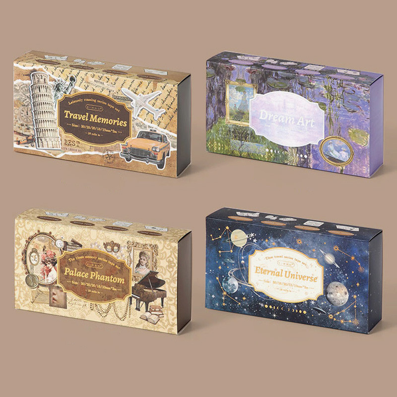 

Mr.Paper 4style 18Rolls/box Retro Washi Tapes Scrapbooking Supplies Washi Tape Set Vintage Cinta
