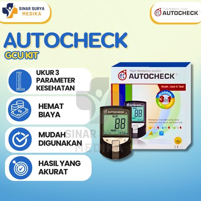 Alat test diabetes, kolesterol, asam urat / Autocheck GCU