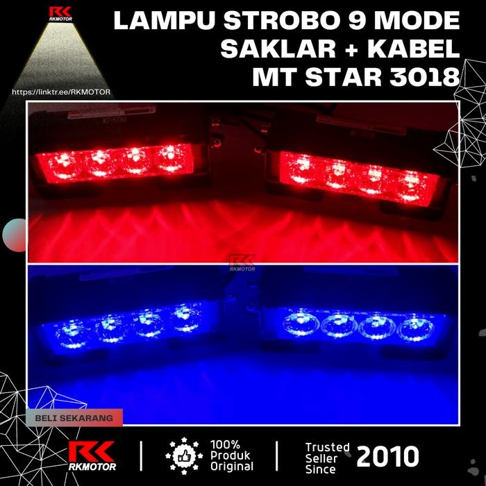 Lampu LED Strobo Federal 9 Mode/Strobo Set/Strobo 4 Titik/Strobo