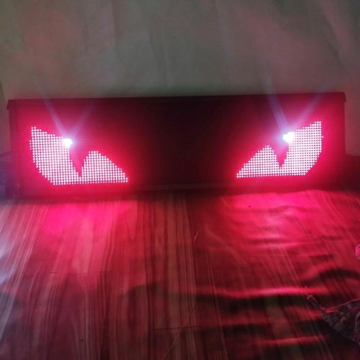 STROBO MATA RUNNING text p5 slim animasi mata ,bisa COD bis 12 bisa 24 volt - truck mobil/car