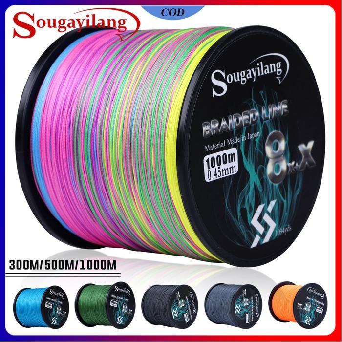 Sougayilang Senar PE 300M 500M 1000M Senar Pancing Anti Kriting Dan Kuat Memancing Baris Kuat 9