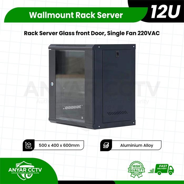 Wallmount Rackmount 12U, Rak Server Single Door 12U