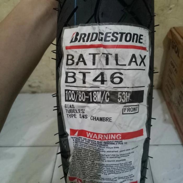 BAN LUAR BRIDGESTONE BT 46 UKURAN 100 /80-18 TUBELESS