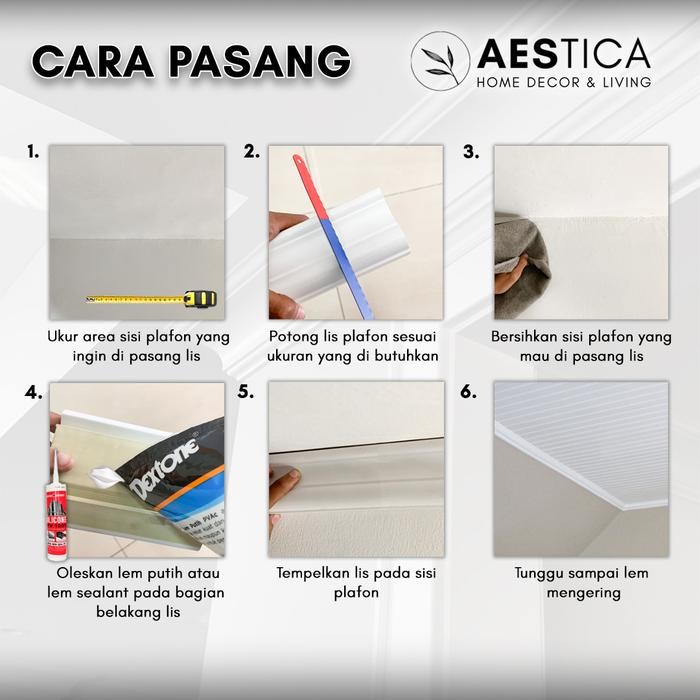 Lis Siku Aksesoris List Plafon Pvc Dekorasi Dinding Rumah Aestica